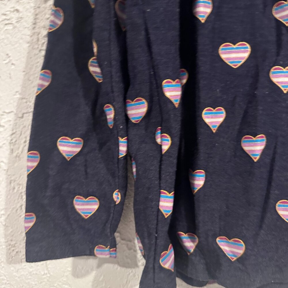 Chaser Navy Heart Print Long Sleeve Top Size S - Picture 4 of 9